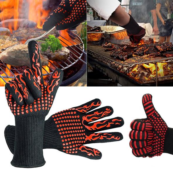 BBQ Grill Gloves, Premium Extreme Heat Resistant Up to 932℉, Great for