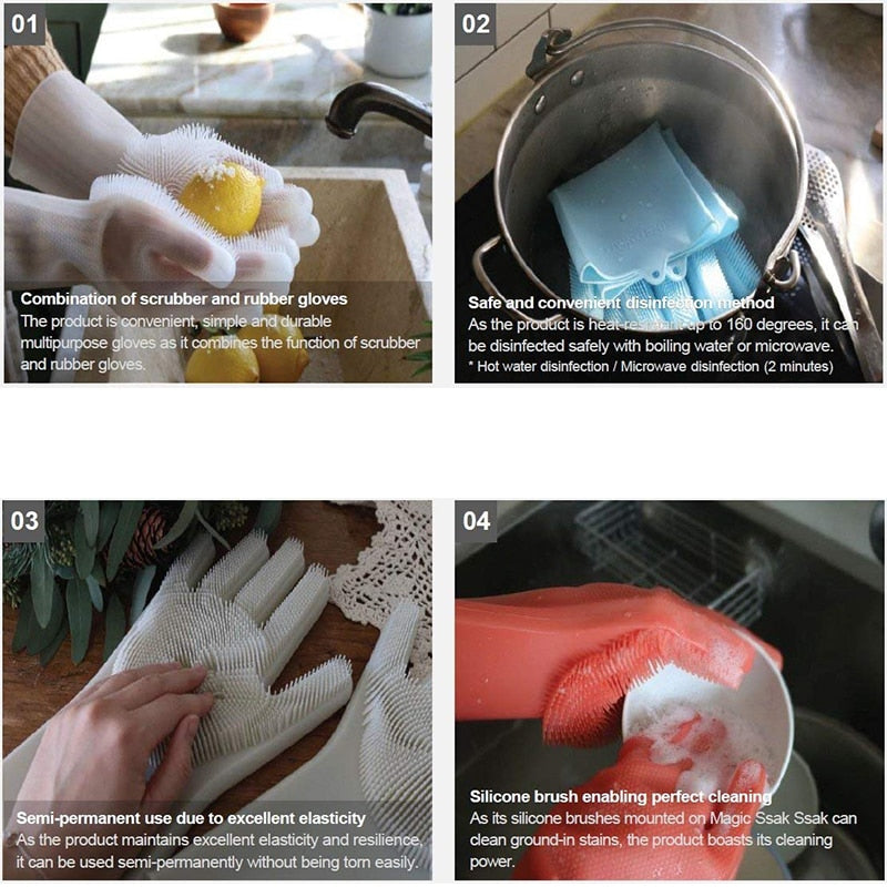 Silicone Scrubbing Gloves